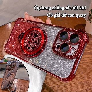 Ốp lưng iPhone chống sốc 4 góc | Túi khí chống va đập | Giá đỡ Gyro gập gọn cho iPhone 17 Air 16 15 14 13 12 11 Pro Max