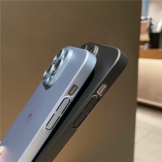 Ốp Lưng Siêu Mỏng Sang Trọng Mờ Cho iPhone 17 16 15 14 13 12 11 Pro Max 14 plus Kính Bảo Vệ Camera Vòng Cứng