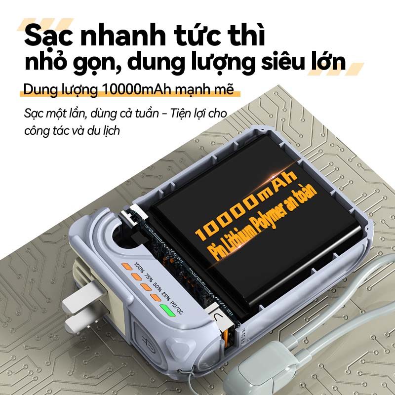 sạc dự phòng D042 Chính Hãng TAIPULING , Hỗ Trợ Sạc Không Dây,Củ Sạc có chứng nhận CCC,BH 12 Tháng