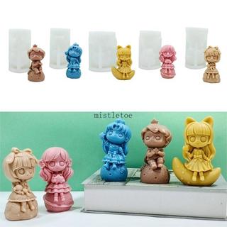 MIS Công Chúa Búp Bê Khuôn Silicon Làm Xà Phòng Handmade Khuôn Nhựa Dính Đúc Khuôn Thạch Cao Bánh Nướng Khuôn Hom