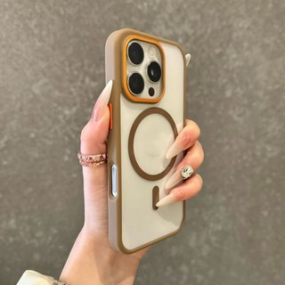 Ốp điện thoại di động từ tính tương phản trong suốt sang trọng cho iPhone17 16 Pro Max 15 14 13 12 11 Pro Max Bảo vệ Camera chống sốc Vỏ cứng chống rơi