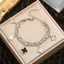 Vòng tay cỏ ba lá bốn lớp thời trang, thép titan mạ vàng 18K bền màu