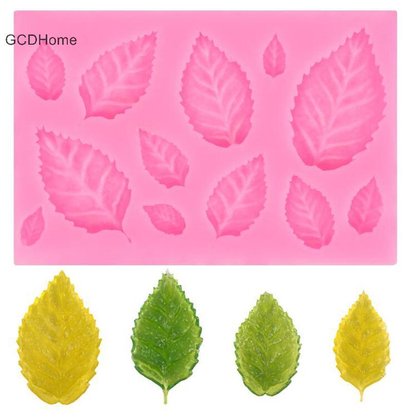 GCDHome Lá Hoa Hồng Khuôn Silicon Fondant Lá DIY Trang Trí Bánh Dụng Cụ Socola Kẹo HOT