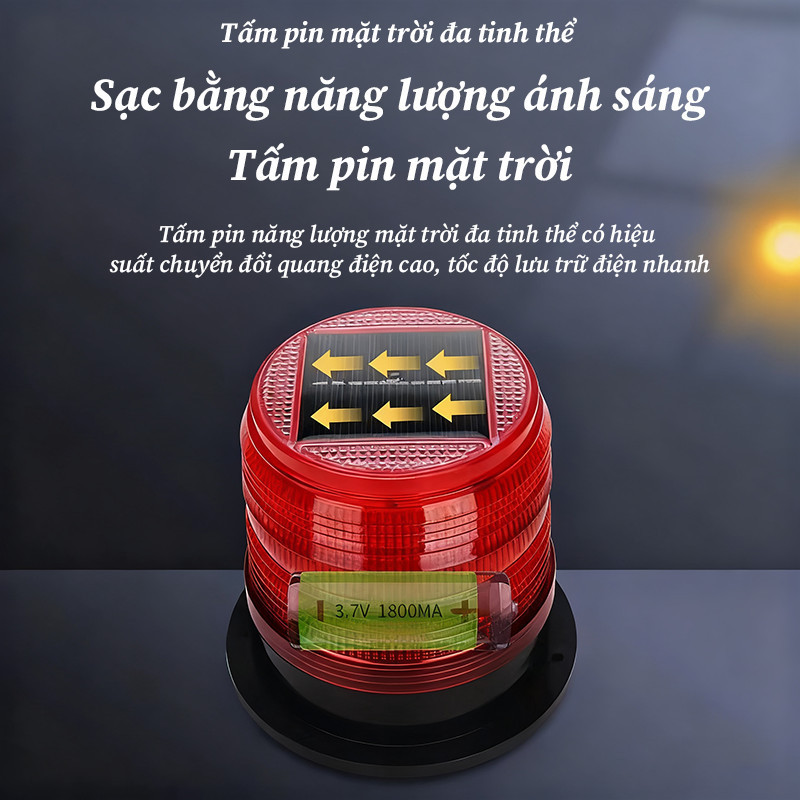 Đèn LED Năng Lượng Mặt Trời Đế Nam Châm – Nhấp Nháy Tự Động, Dễ Lắp Đặt, Nhỏ Gọn Tiện Lợi