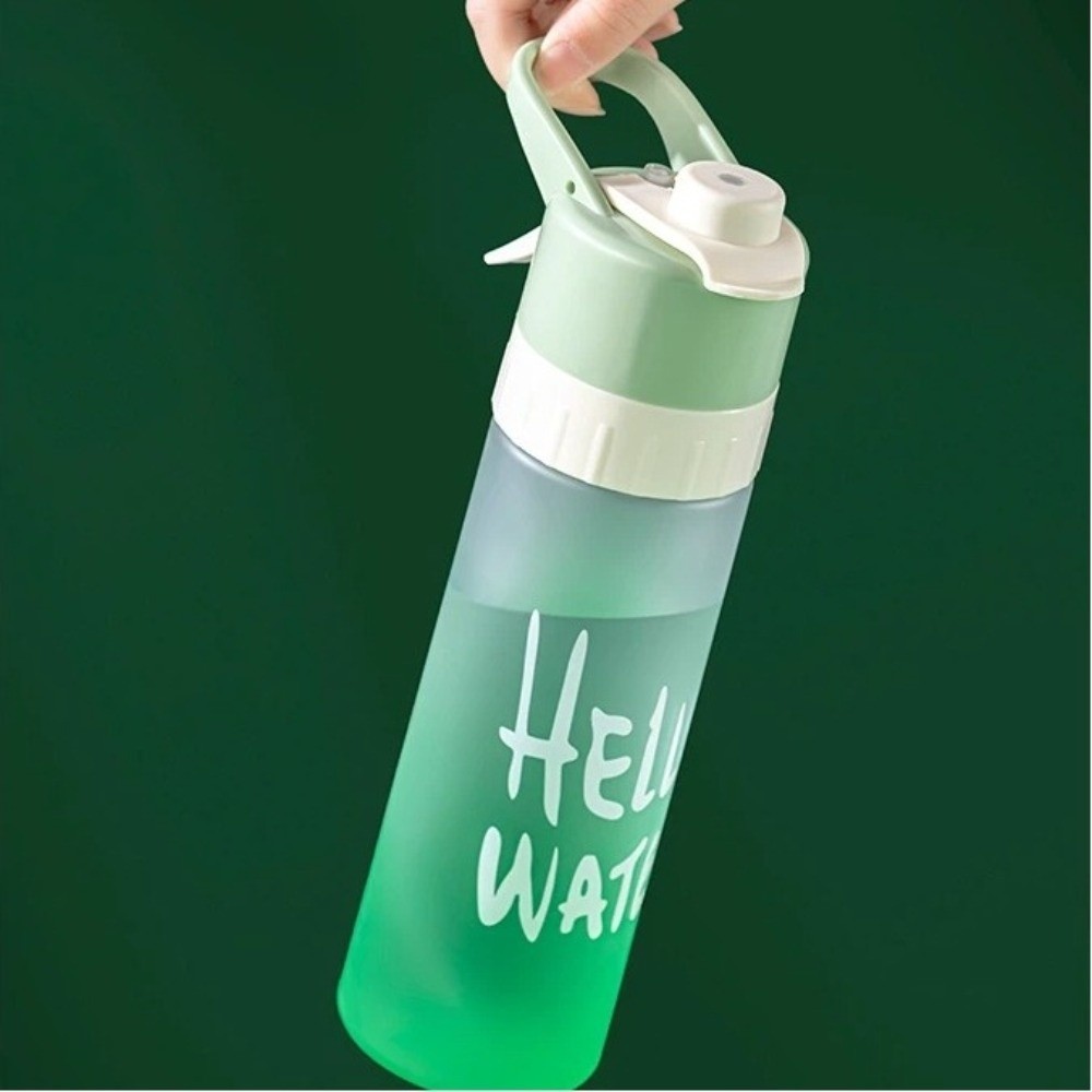 Chai nước chuyển màu phun JiKK 650ml, dễ dàng mang theo có tay cầm Cốc nước thể thao, Máy làm mát di động Máy uống phun sương nước Chai du lịch ngoài trời