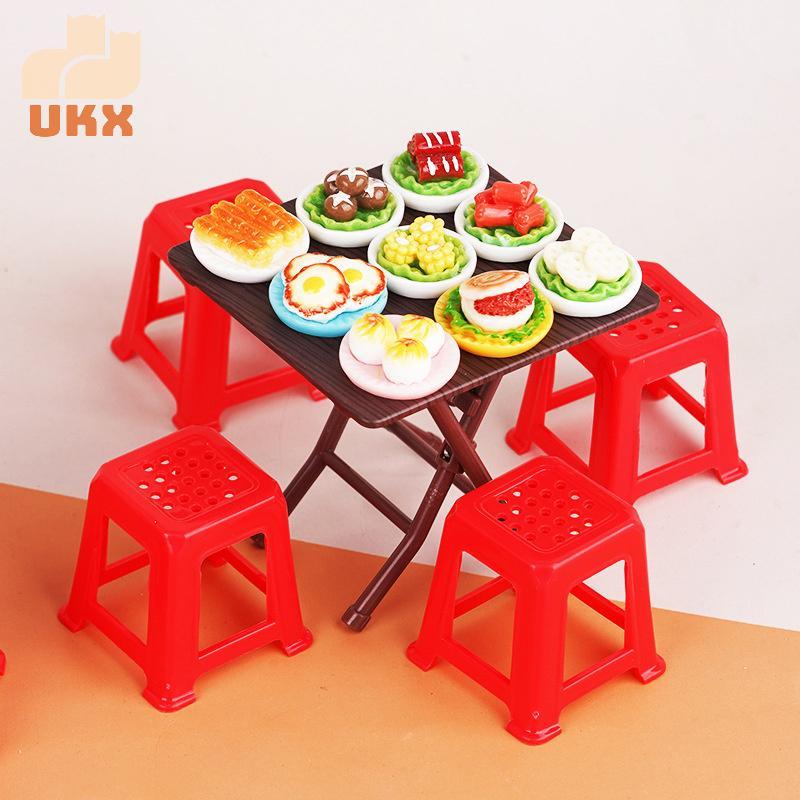 Bộ phân bàn gấp thu nhỏ UKX 1: 12, Phụ kiện trang trí nội thất nhà búp bê VN