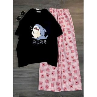 SÉT BỘ ĐỒ NỮ QUẦN HEO HỒNG + PHỐI ÁO PHÔNG TAY NGẮN MÙA HÈ --thuba94