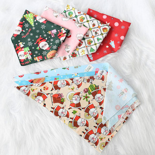 Giáng Sinh Mới Cho Thú Cưng Nước Bọt Khăn Full Polyester Đa Năng Cho Mèo Chó Yếm Ngày Lễ Ăn Mặc