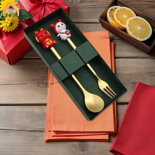Bộ thìa và nĩa đóng hộp quà tặng cho bộ đồ ăn Tết Nguyên Đán, lý tưởng cho lễ hội mùa xuân