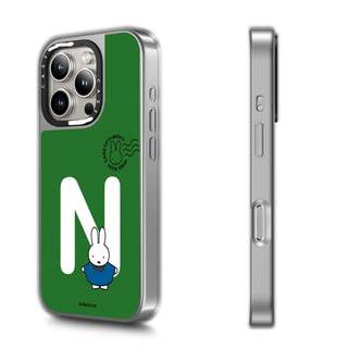CASECASE X Miffy Custom Initial-N Case Miff Black & Sliver Mirror Vỏ iPhone hút từ tính cho iPhone 17 Air 16 15 14 13 12 Pro Max Plus Ốp lưng cứng có hộp khắc logo