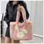Túi xách SAMO Shopper, Túi đeo vai sang trọng in hình thỏ dung tích lớn, Thời trang mềm mại sang trọng Lông thú lông xù Lông thú giả Túi Tote Fuzzy Sử dụng hàng ngày
