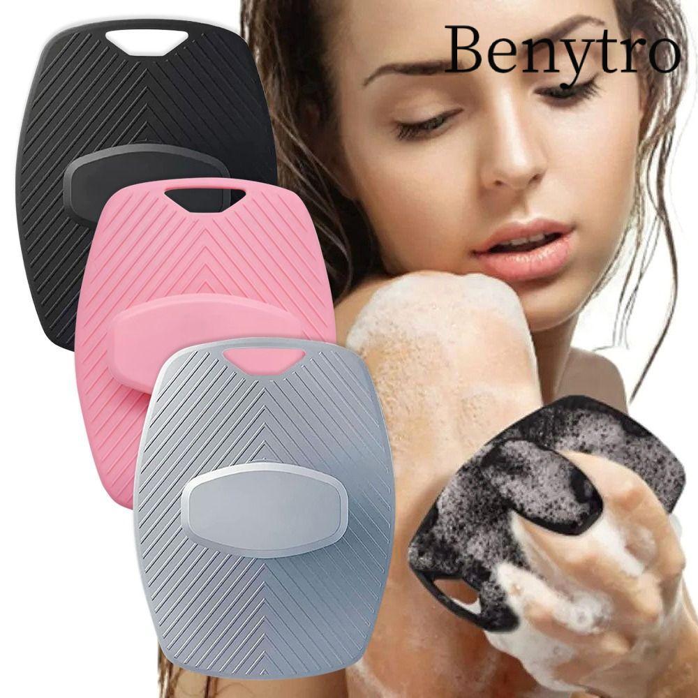 Benytro BENYTRO 1 Bàn Chải Tắm Massage, Bàn Chải Tẩy Tế Bào Chết Silicon Nhẹ Nhàng Màu Đen, Dụng Cụ Tắm Làm Sạch Toàn Thân Mềm Mại