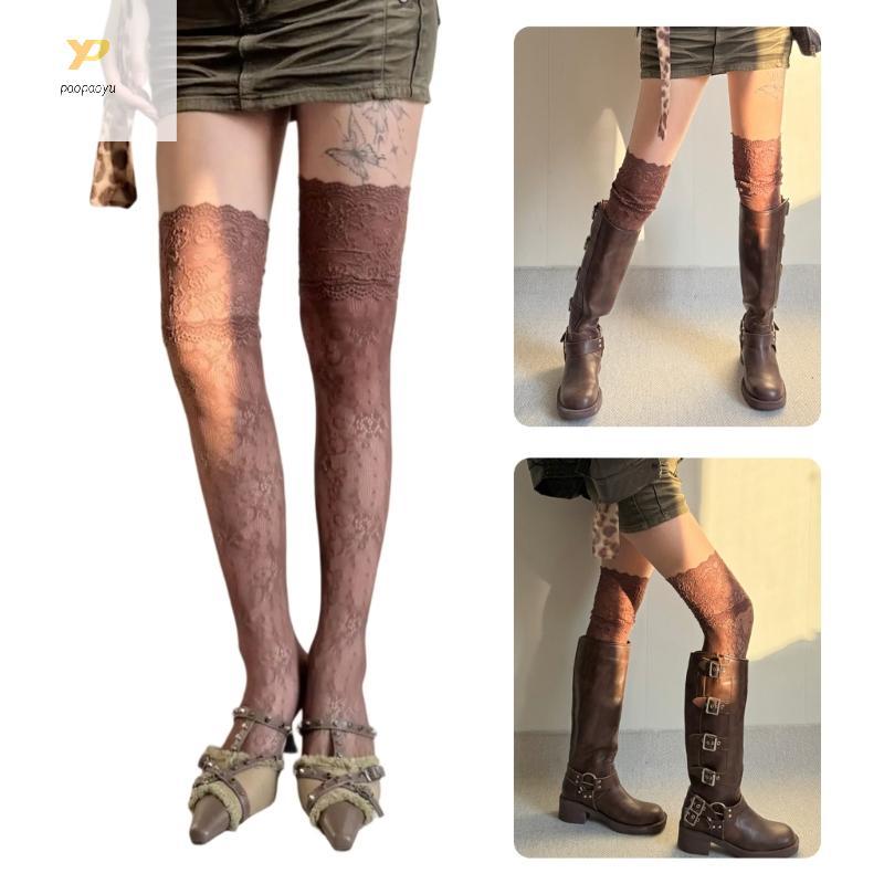 Tất Boot Dài Cho Nữ với Ren Hoa Màu Sắc Phong phú - Đồ Lót Thời Trang
