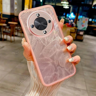 Ốp Điện Thoại Lông Vũ 2025 Cho Honor X9d 5G, Honor X9D X9A X9B X9C, Vỏ Silicon TPU Mềm Trong Suốt Mạ Bling, Ốp Lưng Bảo Vệ Ống Kính Cặp Đôi Chống Sốc