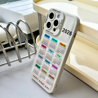 Ốp điện thoại lịch 2026 cho iPhone 17 / 17Air / 16E / 15 Plus / 14 / 13 / 12 / 11 / Pro Max. Chống sốc rơi. Hộp đựng túi khí kiểu áo khoác silicon lỏng che phủ toàn diện