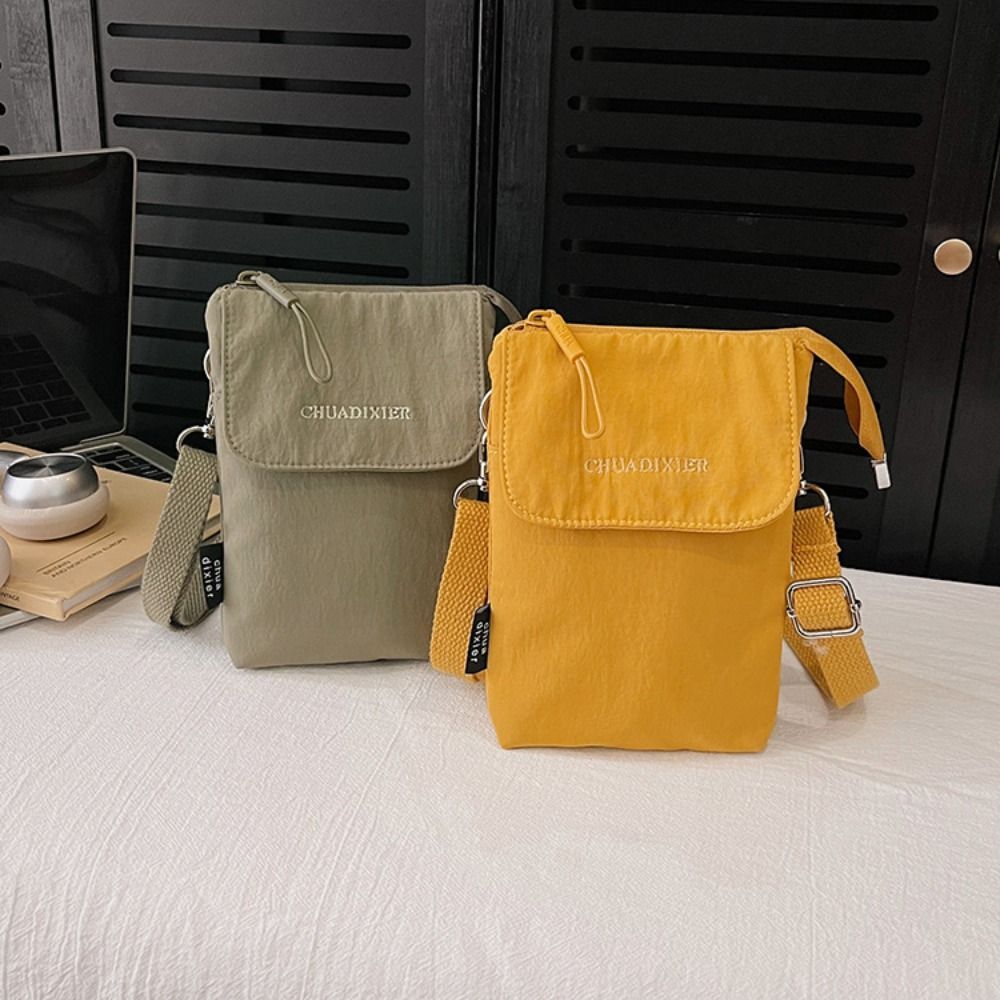 Túi đeo chéo HOBBYIN, Túi đựng điện thoại siêu nhẹ cỡ nhỏ, Dây đeo Nylon hợp thời trang có thể điều chỉnh Túi đeo vai màu trơn Unisex