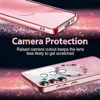 Ốp Lưng Lấp Lánh Cho A56 A55 A26 A25 Trong Suốt Mạ Dành Cho Samsung Galaxy A15 A16 A35 A05S A55 A56 A36 A26 A25 A54 A34 A14 A24 Ốp Lưng Từ Tính