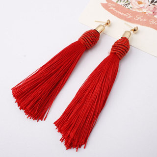Bông tai tua rua boho màu trơn, viền đẹp - Quà tặng ý nghĩa cho mẹ, vợ hoặc bạn gái