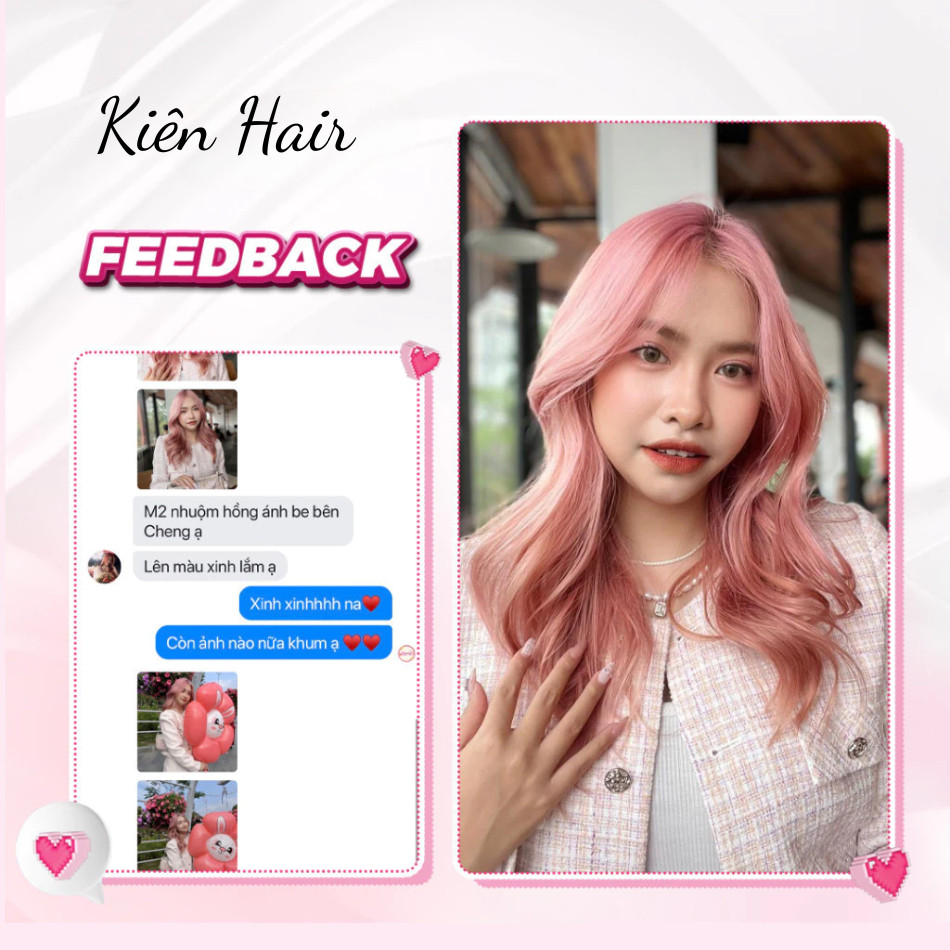 Thuốc Nhuộm Tóc Màu HỒNG NHẠT - Hồng Ánh Be, tặng kèm trợ nhuộm | Trunghair