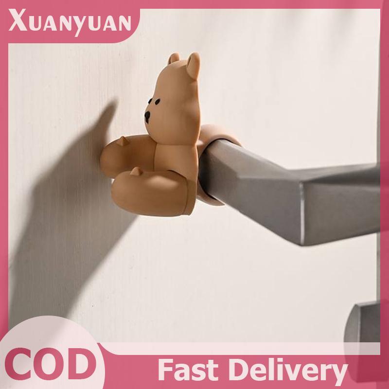 XUAN Gấu Vịt Cửa Không Đục Lỗ Tấm Chống Va Chạm Phòng Tắm Tay Nắm Cửa Silicon Im Lặng Tấm Bảo Vệ Tay Cầm Cửa Vỏ Bảo Vệ VN