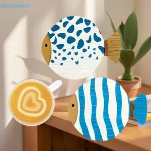 Cheenm 4 Cái / bộ Đế Lót Ly Bằng Gỗ Hình Cá Chịu Nhiệt Cho Những Người Yêu Cà Phê & Trà VN