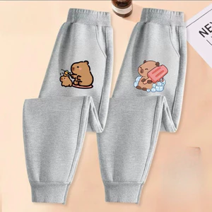 Quần Jogger Hoạt Hình Dễ Thương Cho Bé Gái Eo Co Giãn Thoải Mái Thường Ngày Ngoài Trời Quần Dài