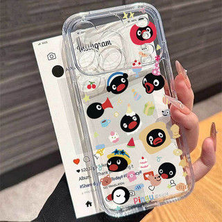 Ốp Lưng Cho Iphone 17 16 Pro Max 17 Air 17Pro 16E Ốp Điện Thoại Động Vật Dễ Thương Pingu Chim Cánh Cụt Họa Tiết Trong Suốt Hợp Thời Trang Chống Sốc Hoạt Hình Silicon Mềm Trong Suốt