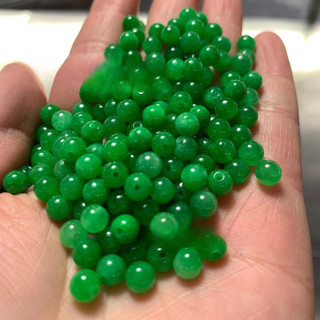 ((20 cái) Hạt xanh ngọc 6mm kim loại, tròn, dùng làm phụ kiện vòng tay tự tạo)