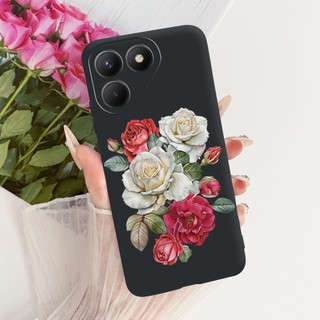 Ốp Cho Tecno Pova 7 4G LJ6 / Pova 7 5G LJ7 Vỏ Điện Thoại Hoa Phổ Biến Nơ Mềm Silicon Đen TPU Cho Pova7 Vỏ