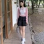 Chân Váy Nữ BABEE Dáng Ngắn Kiểu Xòe Xếp Ly Viền Ren Đính Nơ Xinh Xắn Dễ Thương Cá Tính