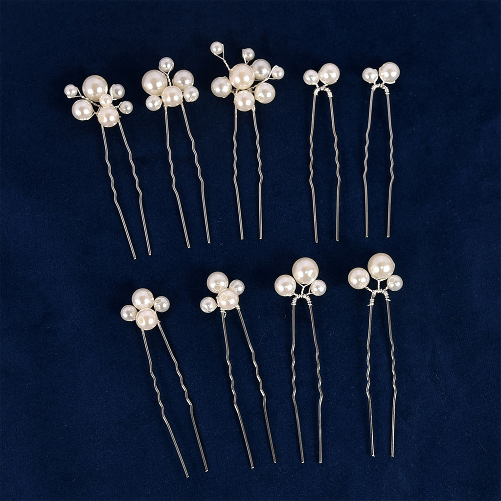 Set 9 Ngọc Trai Lá Kẹp Tóc Vintage Dành Cho Cô Dâu - Phù Hợp Cho Đám Cưới và Các Dịp Trang Trọng