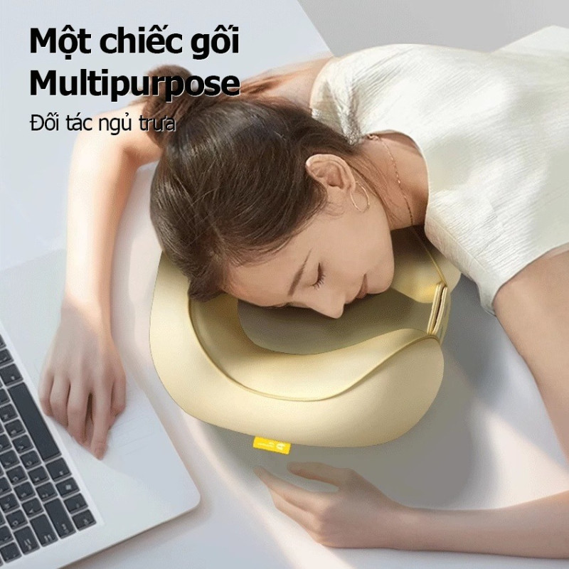 Gối chữ U kê cổ, chống mỏi cổ, ruột cao su non, siêu đàn hồi, cho dân văn phòng đi du lịch ô tô máy bay