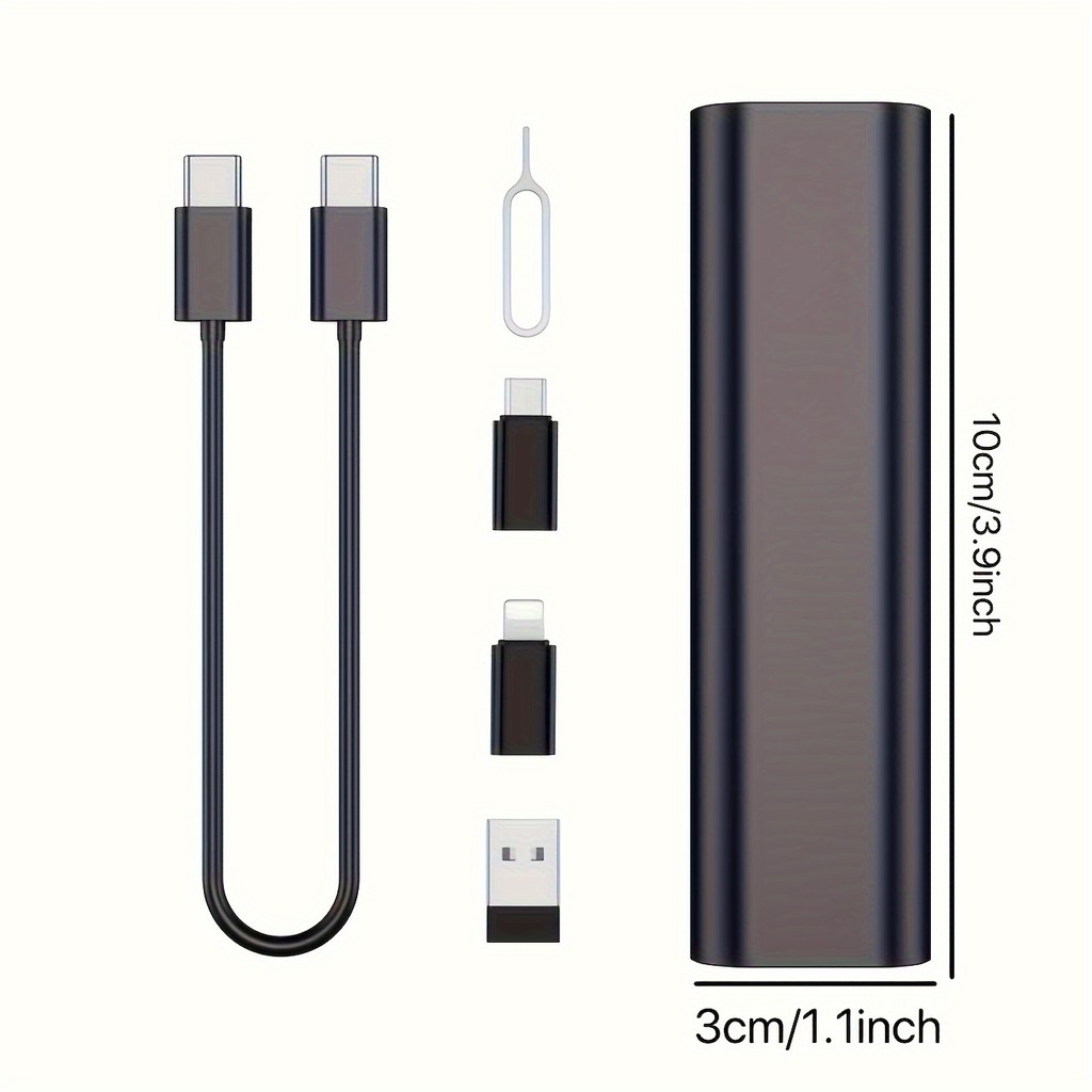 Hộp lưu trữ cáp dữ liệu đa chức năng 60W Di động 6 trong 1 Cáp sạc Type-C kép Bộ sạc du lịch Bộ cáp chuyển đổi