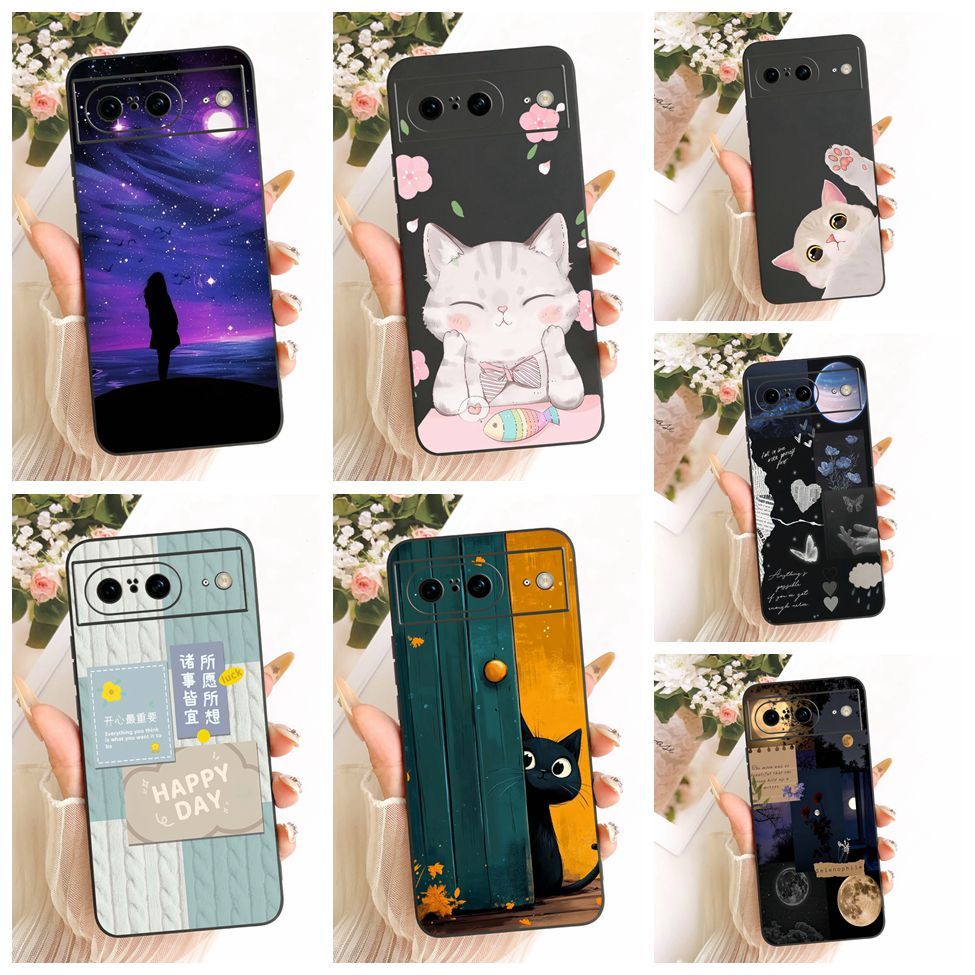 Ốp lưng Google Pixel 8 Vỏ silicon hình mèo dễ thương thời trang hình bướm ngộ nghĩnh GPJ41 GZPFO GKWS6 G9BQD