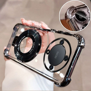 Honor X9D 5G 2025 Vỏ Mềm Cho Honor X9d X9C Smart X 9C HonorX9d HonorX9C 5G Ốp Lưng Chống Sốc Jelly Trong Suốt Có Giá Đỡ Từ Tính Dày Túi Khí Ốp Lưng Điện Thoại