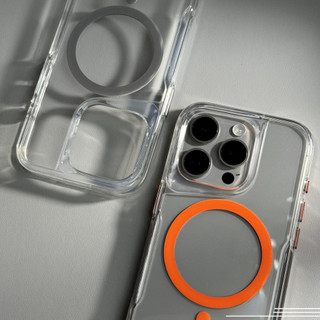 【 Ốp lưng cứng acrylic dày / trong suốt / Cam 】 tương thích cho iPhone 12 13 14 15 16 17pro max
