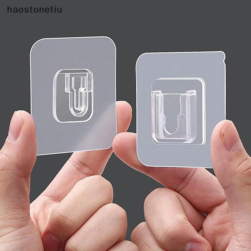 NS 1-10 Cặp Móc Treo Tường Hai Mặt Trong Suốt Hút Hút Móc Phòng Ngủ Nhà Bếp Đa Năng Tổ Chức Giá Đỡ NS