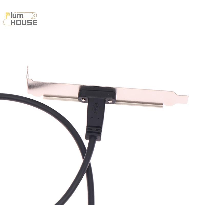 PlumHOUSE 50cm USB 3.2 Bảng Điều Khiển Trước Đầu Type-E Sang USB-C Loại C Nữ Kết Nối Dây Nối Dài Cáp TYPE-E Cáp Vách Ngăn VN