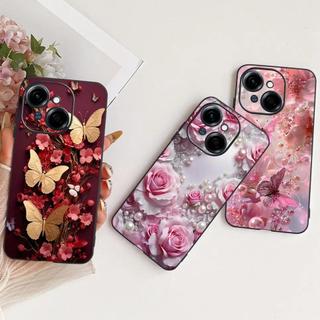 Dành Cho Tecno Pop 9 4G / Spark GO 1 1S GO 2025 Ốp Điện Thoại Nhiều Màu Sắc Butterflu Flower Girly Capa Vỏ Silicon Mềm Màu Đen Ốp Lưng