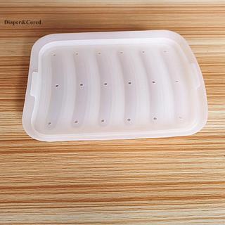Khuôn Làm Xúc Xích DIAPER & CORED 6 Khoang Silicon DIY Ham Hot Dog Làm Khuôn Có Nắp Gia Đình Xúc Xích Bánh Dụng Cụ Làm Bánh Khuôn YTH