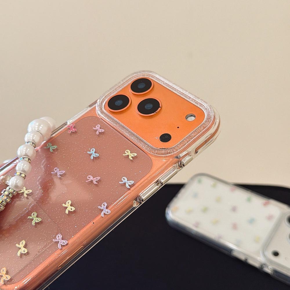 Ốp lưng cứng trong suốt Tương thích với iPhone 13 14 14Pro 14ProMax 15 15Pro 15ProMax 16 16Pro 16ProMax 17 17Pro 17ProMax Ốp họa tiết nơ đầy màu sắc