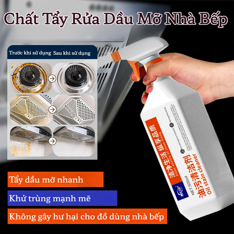 Dung Dịch Tẩy Mỡ Bếp Dạng Bọt Làm Sạch Dầu Mỡ - Hình ảnh thực tế