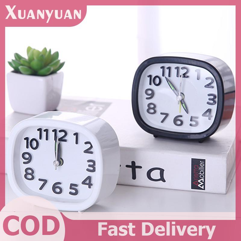 Đồng hồ báo thức tròn hình vuông XUAN Đồng hồ báo thức bàn im lặng nhỏ Đồng hồ thức dậy chạy bằng pin Đồng hồ báo thức di động VN
