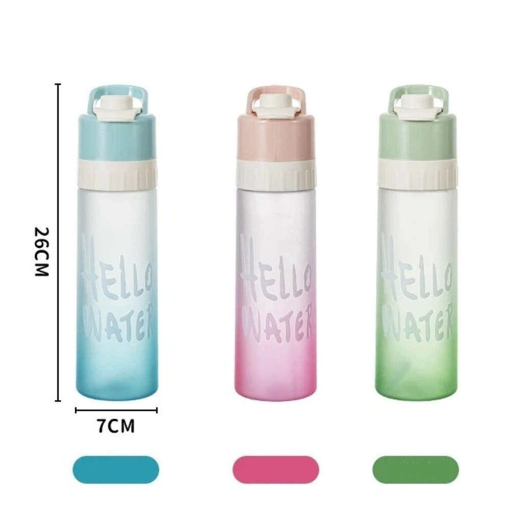 Chai nước chuyển màu phun JiKK 650ml, dễ dàng mang theo có tay cầm Cốc nước thể thao, Máy làm mát di động Máy uống phun sương nước Chai du lịch ngoài trời