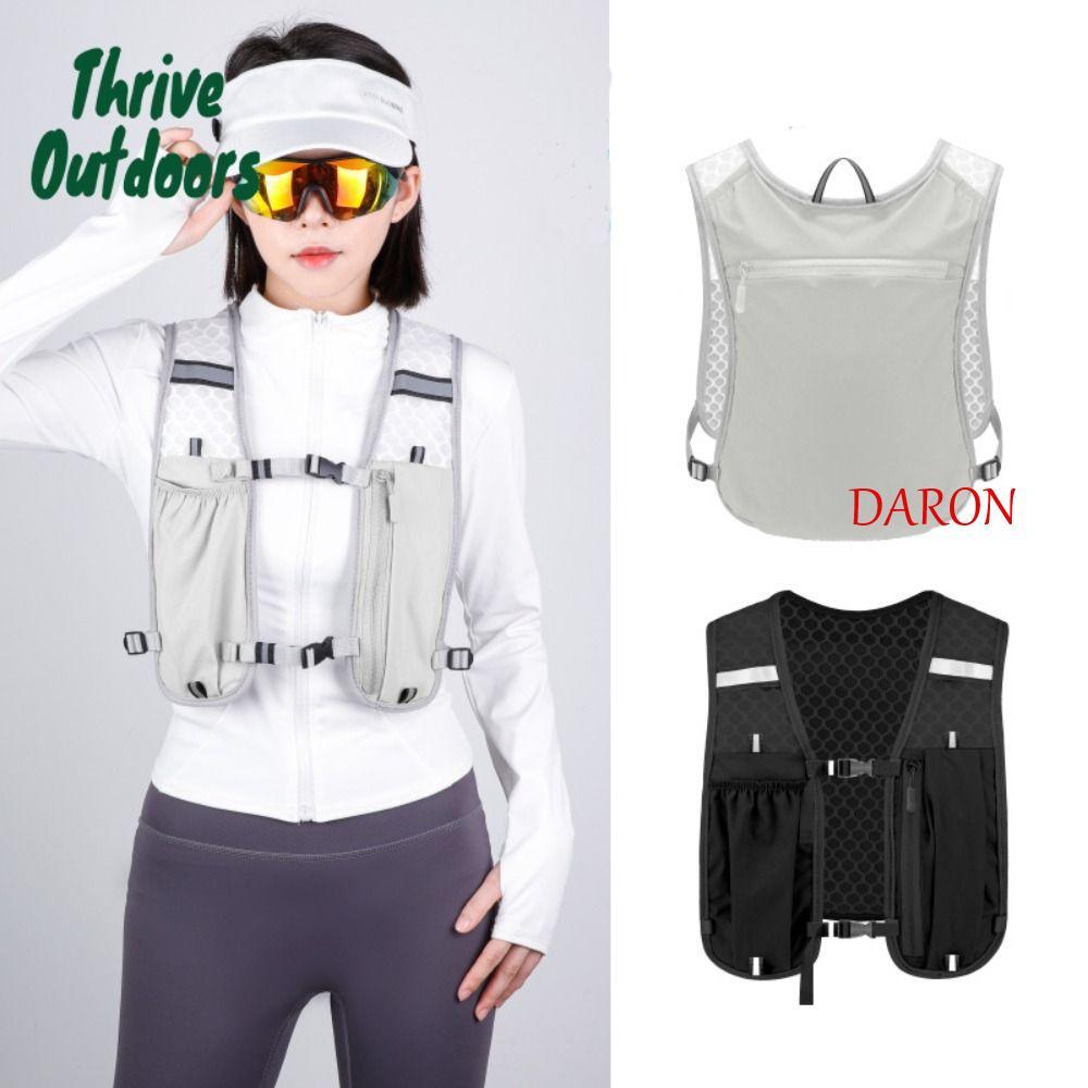 Gói áo vest chạy bộ phản quang DARON, Túi vest dưỡng ẩm chạy bộ có thể điều chỉnh chống nước, Áo bảo quản chai nước thoáng khí đa chức năng tiện lợi Áo chạy bộ ngoài trời đi xe đạp