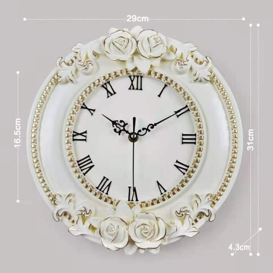 Đồng hồ treo tường nhựa sáng tạo châu Âu, sử dụng tường phòng khách tại nhà và đồng hồ sử dụng thương mại, đồ trang trí Đồng hồ không ồn ào