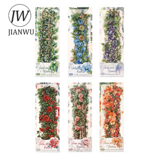 JIANWUVines Dẫn Hoa Series Vintage Cây Hoa Phong Cảnh Chất Liệu Cắt Kéo Sổ Lưu Niệm PET Miếng Dán Sáng Tạo Tạp Chí Văn Phòng Phẩm