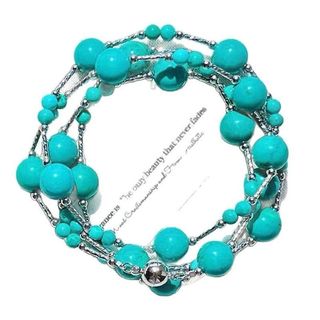 [N1171] Vòng Cổ, Dây Chuyền Ngọc Nhân Tạo Đá Khoá Nam Châm Cao Cấp Xanh tiffany Dài 90cm - Daisyn.