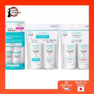 Curel Trial Set: Shampoo & Conditioner and Body Wash & Lotion Assortment (45ml each)- Direct from Japan