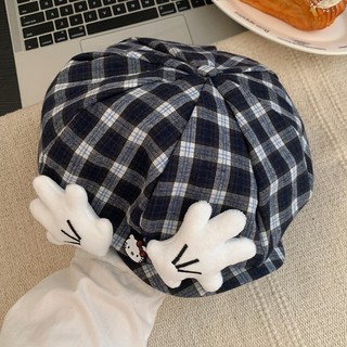 Mũ Beret hoa vải Kitty dễ thương nữ - Kiểu Hàn Quốc, làm khuôn mặt nhỏ, mũ bát giác họa sĩ, dịu dàng dễ phối hợp